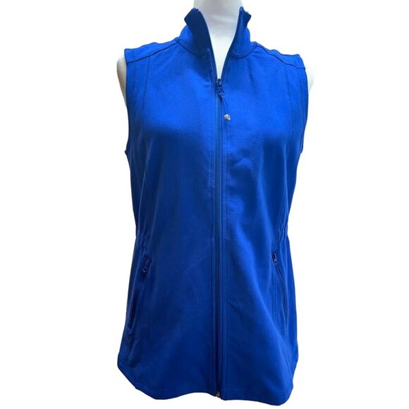 T By‎ Talbots Small Vest Women's Blue Sleeveless Full-Zip - Picture 1 of 8